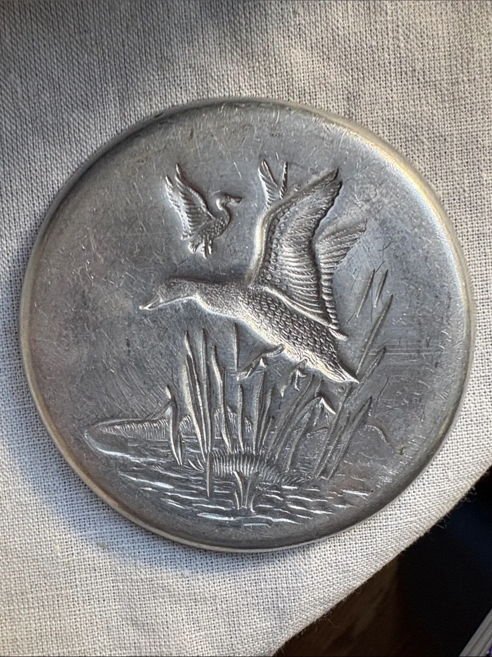 Hammered Aluminum Flying Duck Coasters